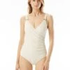 MICHAEL Michael Kors Logo Ring Surplus One Piece Swimsu It - Decadent Texture -Swim Wear Shop MM1W617 112 R
