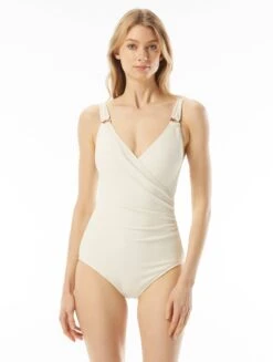 MICHAEL Michael Kors Logo Ring Surplus One Piece Swimsu It - Decadent Texture
