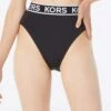 MICHAEL Michael Kors High Waist Bikini Bottom - Logo Elastic Solids -Swim Wear Shop MM2M512 001