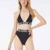 MICHAEL Michael Kors String Bikini Top - Logo Elastic Solids -Swim Wear Shop MM2M710 001