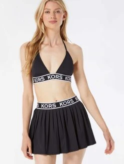 MICHAEL Michael Kors String Bikini Top - Logo Elastic Solids -Swim Wear Shop MM2M710 001 alt02