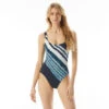 MICHAEL Michael Kors Logo Ring U Neck One Piece Swimsuit - Tie Dye -Swim Wear Shop MM3J026 412