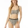 MICHAEL Michael Kors Logo Ring Bikini Top - Abstract Animal -Swim Wear Shop MM3K601 112 R