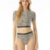 MICHAEL Michael Kors Short Sleeve Rashguard - Abstract Animal -Swim Wear Shop MM3K603 112 R