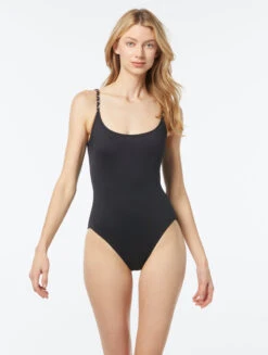 MICHAEL Michael Kors Scoop Neck One Piece Swimsuit - Solids
