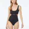 MICHAEL Michael Kors Cut Out One Piece Swimsuit - Solids -Swim Wear Shop MM3P010 001