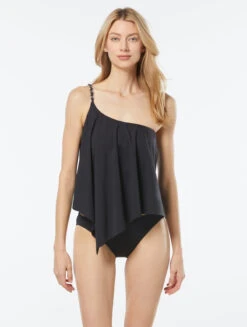MICHAEL Michael Kors One Shoulder Tankini Top - Solids