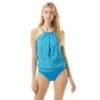 MICHAEL Michael Kors Blouson High Neck Tankini Top - Geo Print -Swim Wear Shop MM6C599 456