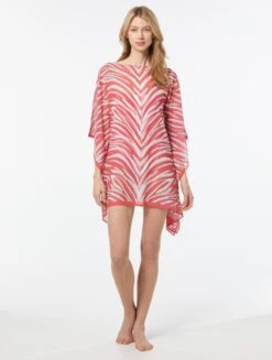 MICHAEL Michael Kors Scarf Caftan Cover Up - Zebra Spine