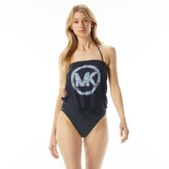 MICHAEL Michael Kors Tie Front Tankini - Shibori Logo