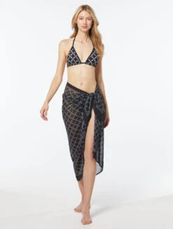 MICHAEL Michael Kors Pareo Cover Up - Empire Logo -Swim Wear Shop MM7N775 001 alt02