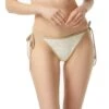 MICHAEL Michael Kors String Tie Bikini Bottom - Signature Logo -Swim Wear Shop MM7W504 112