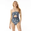 MICHAEL Michael Kors Bandeau Cut Out One Piece - Palm Mix -Swim Wear Shop MM8J591 412