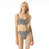 MICHAEL Michael Kors Lace Up Bralette - Leopard -Swim Wear Shop MM9A457 261