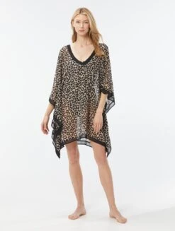 MICHAEL Michael Kors Caftan Cover Up - Graphic Cheetah