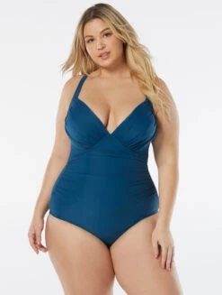 Coco Contours Regal Draped Push Up Underwire One Piece Swimsuit - Keepsake -Swim Wear Shop T32119 439 alt02