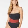 Coco Contours Level Mesh Bandeau Bra Sized Underwire One Piece Swimsuit - Keepsake -Swim Wear Shop T32122 247