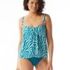 Coco Contours Clarity Bandeau Bra Sized Tankini Top - Jungle Zebra -Swim Wear Shop T53044 349 R