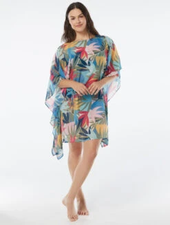 Coco Contours Ideal Caftan Cover Up - Rainforest Leaves