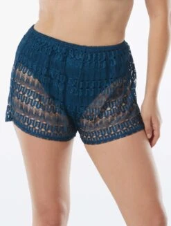 Coco Contours Bliss High Waist Cover Up Shorts - Crochet