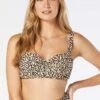 Coco Reef Charisma Bra Sized Underwire Bandeau Bikini Top - Wild Cheetah -Swim Wear Shop U27474 006 R