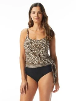Coco Reef Stella Tie Side Underwire Tankini Top - Wild Cheetah Ikat -Swim Wear Shop U28521 006 alt03 R