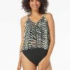 Coco Reef Femme Bra Sized Mesh Layer Underwire Tankini Top - Wild Zebra -Swim Wear Shop U29299 004