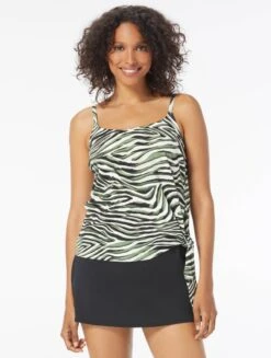 Coco Reef Stella Tie Side Underwire Tankini Top - Wild Zebra -Swim Wear Shop U29467 004 alt04