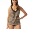 Coco Reef Core V-Neck Bra Sized Underwire Tankini Top - Ikat Stripe -Swim Wear Shop U30382 006 R