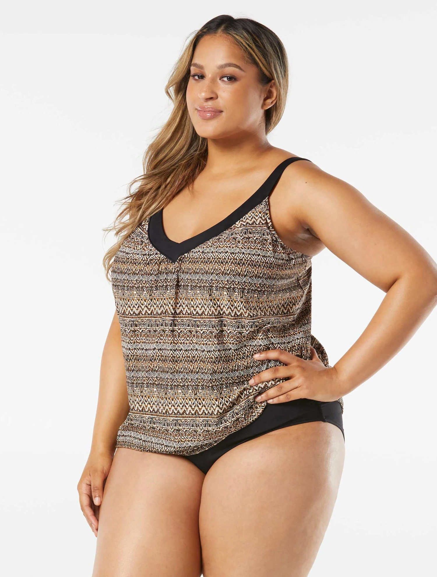 Coco Reef Core V-Neck Bra Sized Underwire Tankini Top - Ikat Stripe 5 Coco Reef Core V-Neck Bra Sized Underwire Tankini Top - Ikat Stripe - Image 3