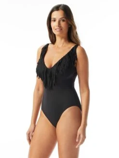 Swim Wear Shop 24 Coco Reef Embrace Deep V Underwire One Piece Swimsuit - Fringe