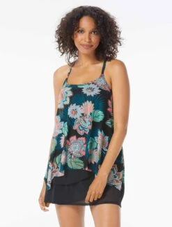 Coco Reef Current Bra Sized Mesh Layer Underwire Tankini Top - Tropical Lotus 10 Coco Reef Current Bra Sized Mesh Layer Underwire Tankini Top - Tropical Lotus -Swim Wear Shop U35035 006 alt02