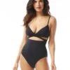 Vince Camuto Wrap One Piece Swimsuit - Jet Set Solids -Swim Wear Shop V09283 001 R