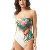 Vince Camuto Bandeau One Piece Swimsuit - Palm Paradise -Swim Wear Shop V11761 970 R