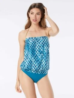 Vince Camuto Chain Halter Blouson Tankini Top - Nile Boa -Swim Wear Shop V22274 442 alt02