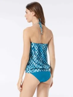 Vince Camuto Chain Halter Blouson Tankini Top - Nile Boa -Swim Wear Shop V22274 442 alt03