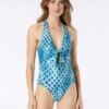 Vince Camuto Tie Front Halter One Piece Swimsuit - Nile Boa 2 Vince Camuto Tie Front Halter One Piece Swimsuit - Nile Boa -Swim Wear Shop V22710 442