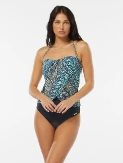 Vince Camuto Draped Bandeau Tankini Top - Abstract Animal -Swim Wear Shop V28516 408 alt02