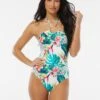 Vince Camuto Logo Ring Halter One Piece Swimsuit - Balines Floral -Swim Wear Shop V31740 970