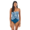Vince Camuto Draped Bandeau Tankini Top - Zebra