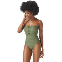 Vince Camuto Crochet Bandeau One Piece Swimsuit - Crochet Lace