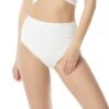 Carmen Marc Valvo Shirred High Waist Bikini Bottom - Tropical Coast -Swim Wear Shop c35160 100