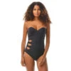 Carmen Marc Valvo Bandeau Underwire Cut Out One Piece Swimsuit - Twisted Tides -Swim Wear Shop c66244 001