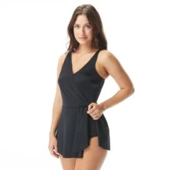Roxanne Bra Sized Shirred Swimdress - Solids -Swim Wear Shop e73403 001 alt02 1