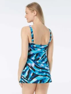 Gabar Chlorine Resistant Twist Bra Swim Dress - Tide Pool -Swim Wear Shop g6e318 001 alt01 11 8