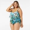 Beach House Swim Plus Size Portia Mesh Layer Tankini Top - Deco Garden -Swim Wear Shop hw06068 001 1