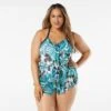 Beach House Swim Plus Size Kerry Mesh Layer Tankini Top - Deco Garden -Swim Wear Shop hw06355 001 1