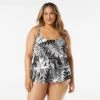 Beach House Swim Plus Size Jane Ruffle Tiered Tankini - Abstract Palm -Swim Wear Shop hw14096 001 6