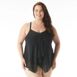 Beach House Plus Size Kerry Underwire Tankini Top - Crochet Soleil