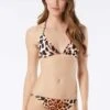 Vince Camuto Chain Triangle Bikini Top - Jungle Cat